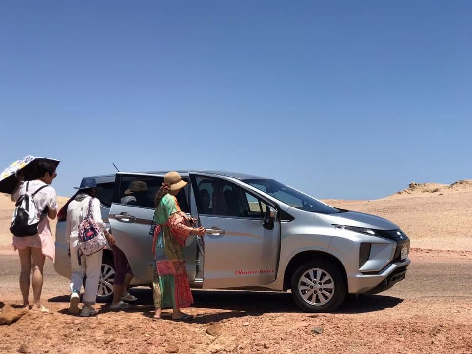 Happy tourists in Egypt